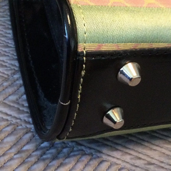 kate spade New York black and green leather and canvas shoulder bag for women - Picture 4 of 11